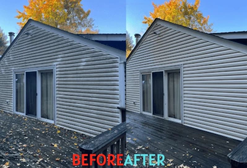 House washing service being performed by Akron Power Washing expert in Akron