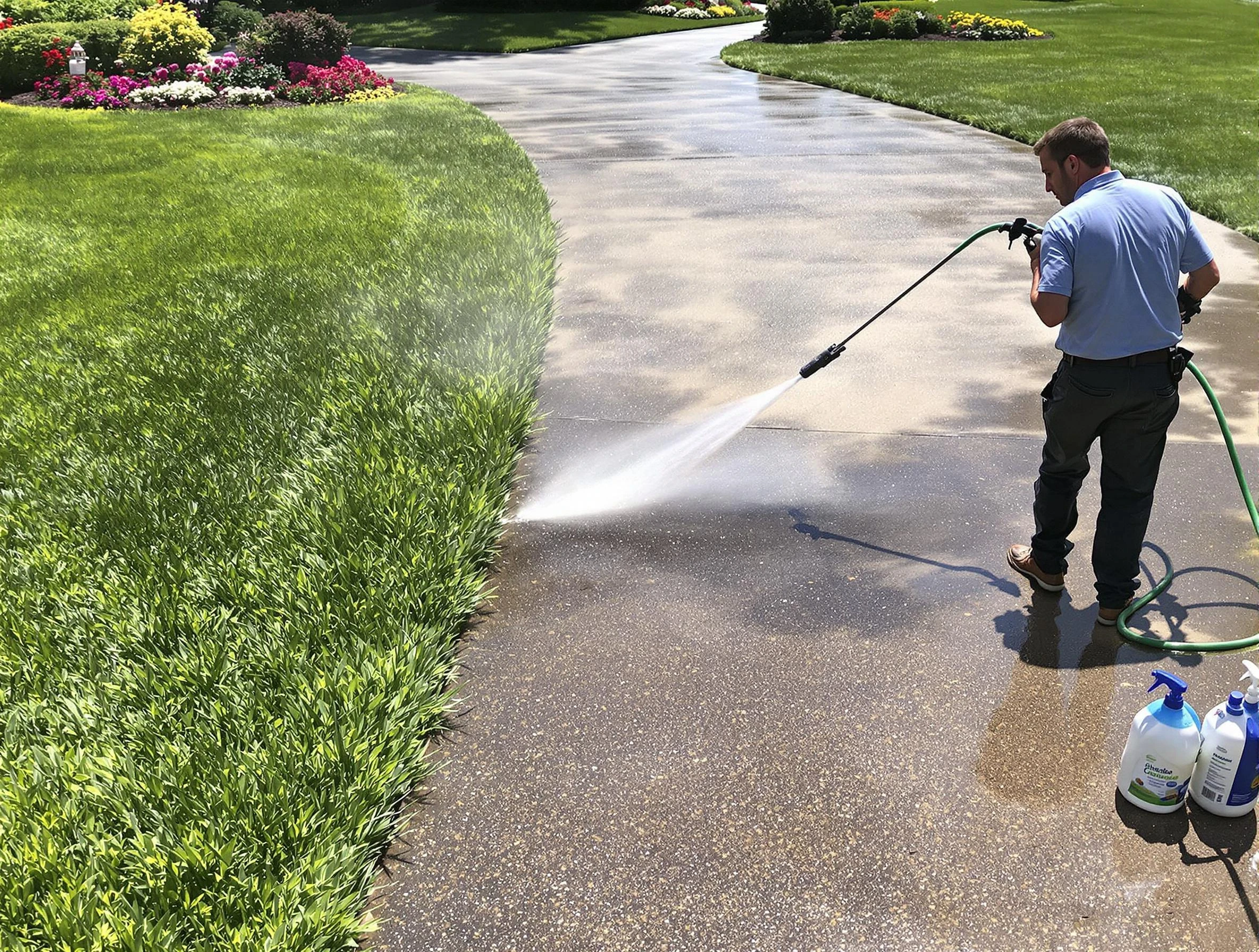 Before and after pressure washing by Akron Power Washing in Akron